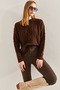 Women's Brown Patterned Knitwear Sweater 20234505 - 5