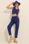 Women's Midnight Blue High Waist Carrot Pants ALC-X11148 - 2