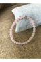 6 mm Sphere Cut Pink Quartz Stone Natural Stone Bracelet - Imr 00000140 - 2