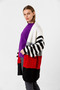 Women's Multicolored Striped Sleeve Knitwear Cardigan - 6