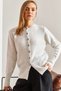 Women's White Buttoned Knitwear Cardigan 20234245