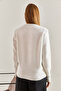 Women's White Buttoned Knitwear Cardigan 20234245 - 6