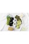 5 Pairs of Women's Avocado Patterned Colored Washed Half College Tennis Socks - 6