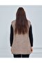 Women's Round Neck Knitwear Buttoned Winter Wool Vest with Pockets - 7