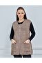 Women's Round Neck Knitwear Buttoned Winter Wool Vest with Pockets