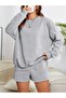 Gray Crew Neck Basic Oversize Sweatshirt - 4