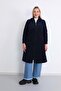 Winter Fleece Navy Blue Long Plus Size Cap - 5