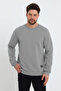 Men's Crew Neck Relaxed Regular 3 Thread Cotton Sweatshirt Gray