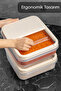 2-Piece Mega Size 12 Lt Pulses Flour Container - Food Storage Container with Sliding Lid Kitchen Organizer Box Cream - 2