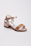 Girl's Pink Glitter Open Heel Ceremony Shoes - 3