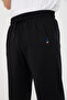 Black Men's Zipper Pocket Embroidery Detailed Straight Leg Relaxed Fit Premium Fabric Sweatpants - 5