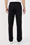 Black Men's Zipper Pocket Embroidery Detailed Straight Leg Relaxed Fit Premium Fabric Sweatpants - 4