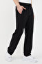 Black Men's Zipper Pocket Embroidery Detailed Straight Leg Relaxed Fit Premium Fabric Sweatpants - 3