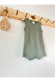 Dark Mint Corded Strap Romper Organic Modal Jumpsuit 50% Modal 50% Cotton - 2