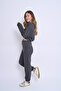 Crew Neck Raised Tight Fit Crop Women's Tracksuit Set - 3