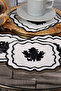 Liva Black 6-Piece Cocktail Presentation Napkin Glassy Embroidered Coffee Presentation Napkin