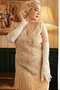 Long Satin Prom Wedding Gloves Special Occasion Stylish Costume Gloves Off White - 2