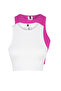 Fuchsia-White 2-Piece Seamless/Seamless Light Support/Shaping Knitted Sports Bra TWOSS22SS00000 - 7