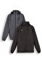 MEN'S BATTAL WITH FLEECE INNER HOODED INNER POCKET RAINCOAT BATTAL COAT ALLY-200 2-Piece