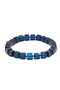 Cube Cut Blue Amber Bracelet with Stretchy , Suitable for Young Adults, Certified. - 4