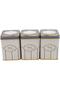 Erb24u6 Square Metal Storage Container 75x75 Set of 3, Retro - 2