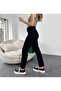 Black Mom High Waist Stretchy Pants - 4