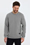 Men's Crew Neck Relaxed Regular 3 Thread Cotton Sweatshirt Gray - 4