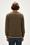 فيلت Crewneck الكاكي البلوز الرجال - 5