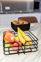Bread Basket Multi-Purpose Metal Box Black Matte Finish Luxury Stainless Basket Black Fabric - 4