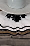 Liva Black 6-Piece Cocktail Presentation Napkin Glassy Embroidered Coffee Presentation Napkin - 3