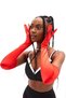 Long Satin Bridal Gloves For Women Wedding Henna Night Gloves Red