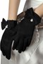 Bridal Costume Gloves With Pearls Wedding Gloves For Brides Short Model Satin Gloves Black