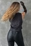 Stylish Black Long Tulle Bridal Gloves Bridal Wedding Costume Gloves Black - 2