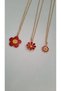 3pcs flower necklace friend bff mother daughter necklace red flower christmas necklace gift new year - 2