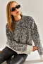 Women's White Gray Pearl Stone Detailed Knitwear Sweater 20234301