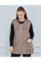 Women's Round Neck Knitwear Buttoned Winter Wool Vest with Pockets - 3