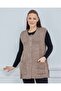 Women's Round Neck Knitwear Buttoned Winter Wool Vest with Pockets - 2
