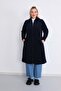 Winter Fleece Navy Blue Long Plus Size Cap - 7