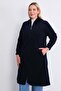 Winter Fleece Navy Blue Long Plus Size Cap