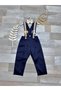 Handmade Safari Concept Navy Blue Birthday Salopet with Lion - 2