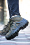 Men's Watertight Waterproof Cold Resistant Khaki Leather Trekking Tactical Boots T1120 - 5