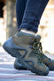 Men's Watertight Waterproof Cold Resistant Khaki Leather Trekking Tactical Boots T1120