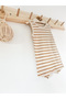 Beige Tile Striped Strap Romper Organic Modal Jumpsuit 50% Modal 50% Cotton - 3