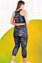 Lady Large Size Long Tights and Crop Sports Set 1510 - 2