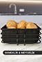 Bread Basket Multi-Purpose Metal Box Black Matte Finish Luxury Stainless Basket Black Fabric - 5