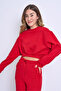 Crew Neck Raised Tight Fit Crop Women's Tracksuit Set - 4