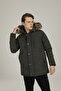 Hooded Dark Khaki Men's Water Repellent Coat 2W3SN543PR