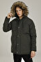 Hooded Dark Khaki Men's Water Repellent Coat 2W3SN543PR - 2