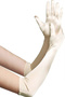 Long Satin Prom Wedding Gloves Special Occasion Stylish Costume Gloves Off White