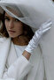 Short Bridal Gloves Wrist Length Prom Gloves Wedding Gloves for Brides White - 3